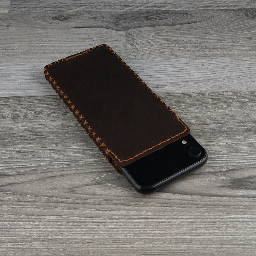 Bao Da Rút Dạng Hộp iphone XR Da Bò Sáp