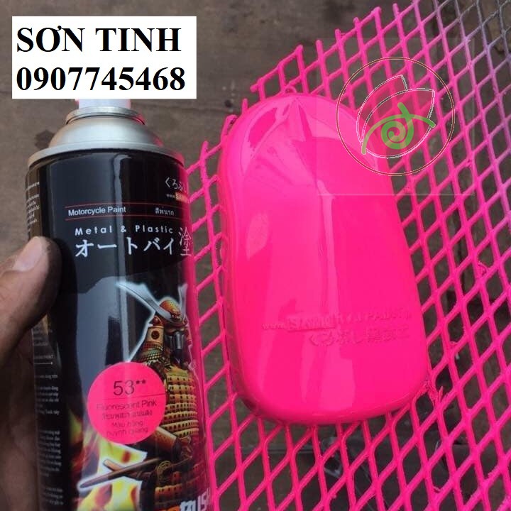 SƠN XỊT SAMURAI - Màu phản quang hồng , vàng , đỏ , xanh , cam (53 54 55 56 57 58) HOẶC NỀN TRẮNG UC1002