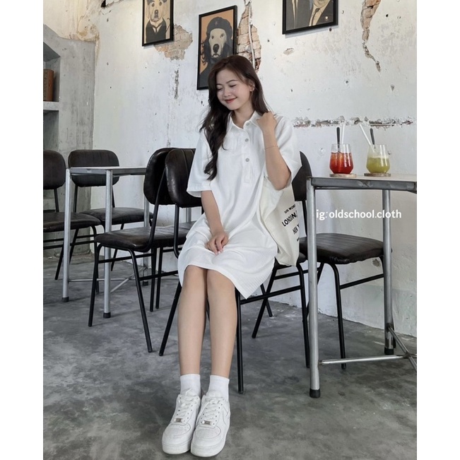 VÁY POLO NỈ TỔ ONG FORM SUÔNG STYLE ulzzang