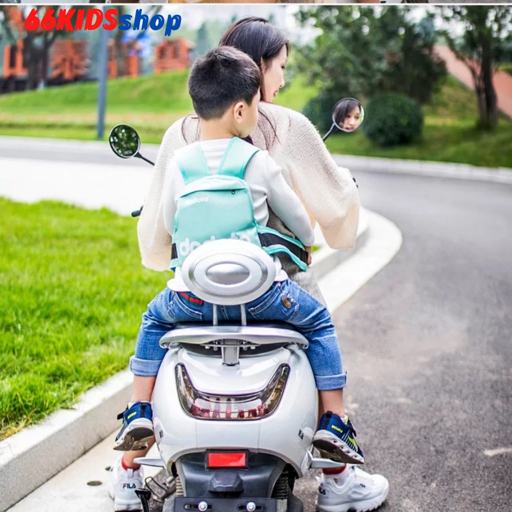 Đai đi xe máy cho bé 1-10 tuổi chính hãng DODOTO đai chống ngã cho bé kết hợp balo tiện dụng 66KIDS SHOP