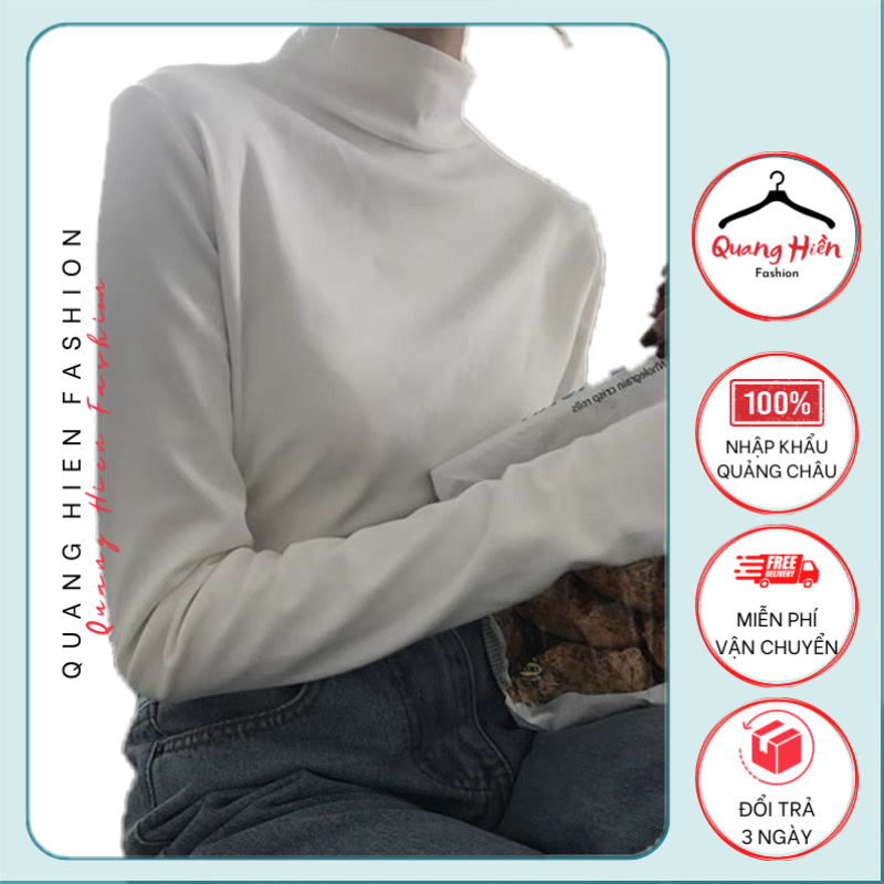 Áo giữ nhiệt nữ Quảng Châu một màu trơn basic size M L XL