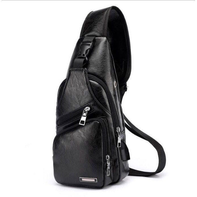 Túi đeo chéo nam - Túi da có sạc usb tai nghe tiện lợi thời trang | BigBuy360 - bigbuy360.vn