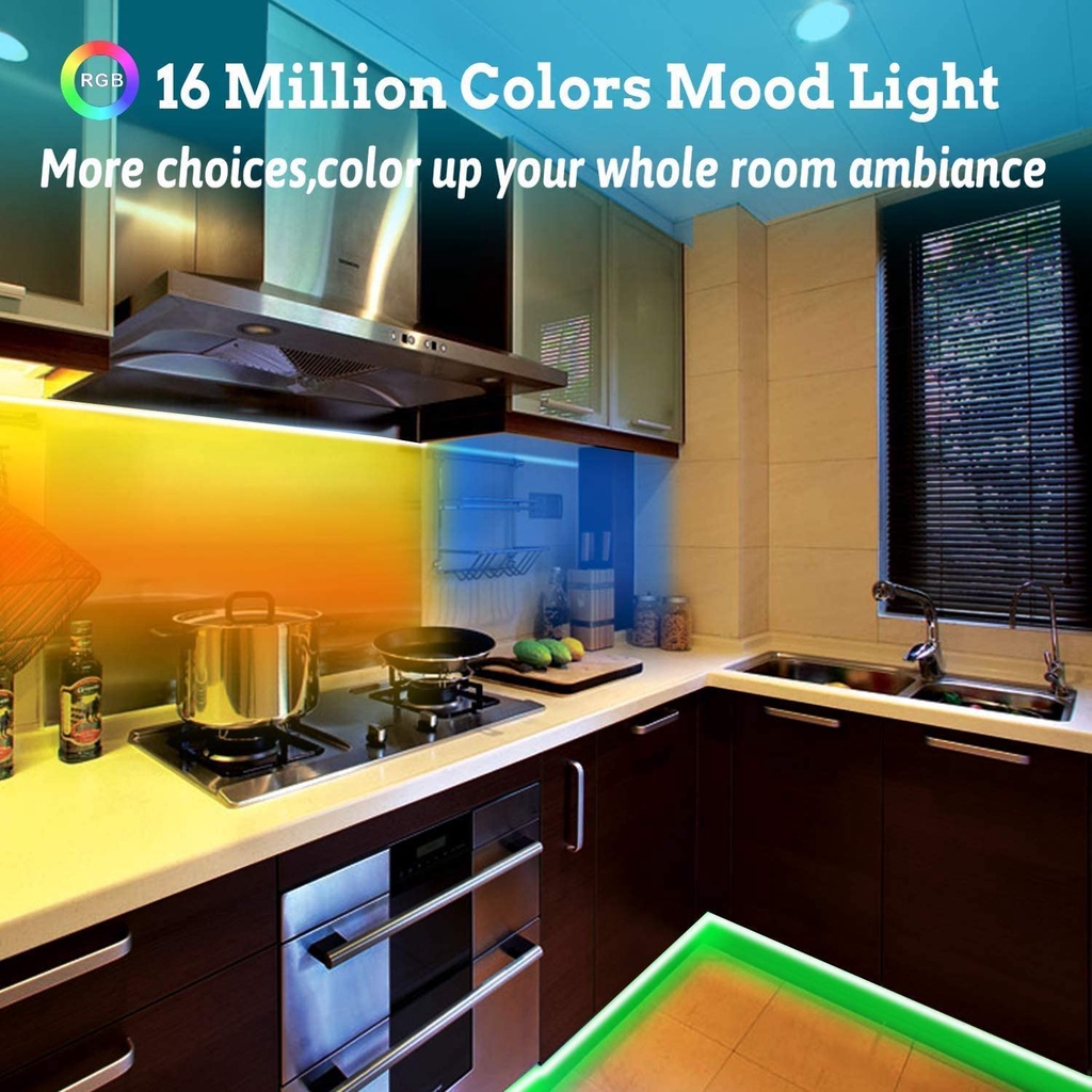 Dây Đèn Led 5050 RGB Thay Đổi Màu Sắc Kèm Điều Khiển bluetooth Tiện Dụng Trang Trí Phòng Khách / Phòng Ngủ | BigBuy360 - bigbuy360.vn