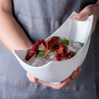 Bát khum đựng bày salad tôm nhà hàng 2 size cho nhà hàng