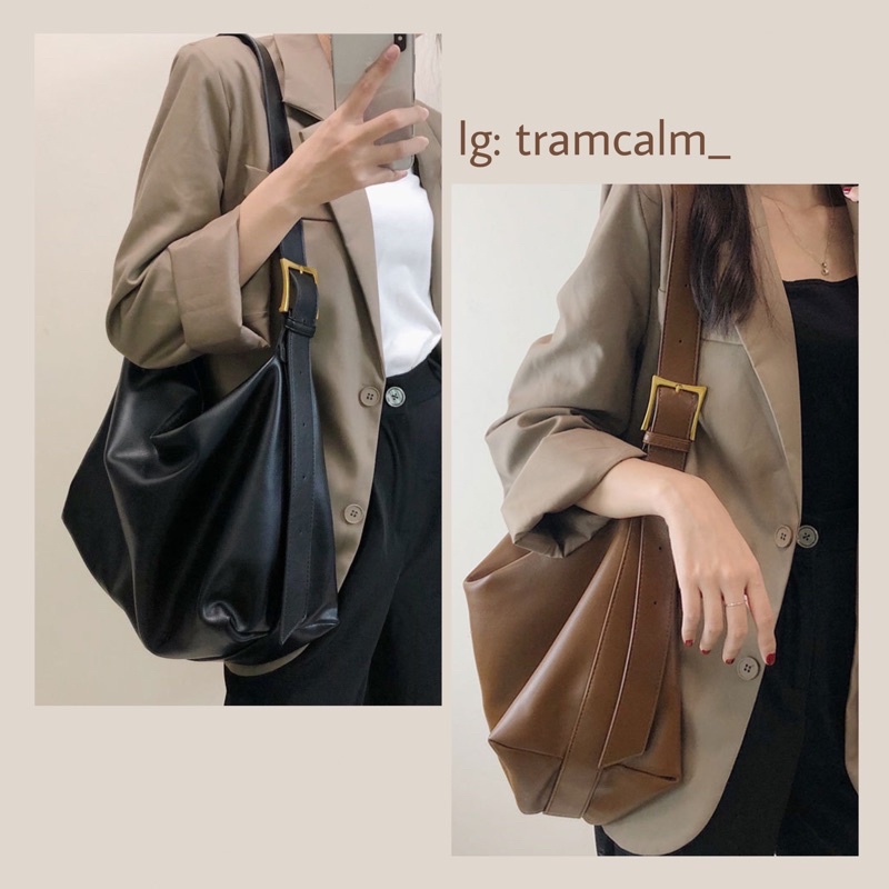 Túi da đeo chéo trơn đa phong cách dày dặn đựng vừa lap,a4