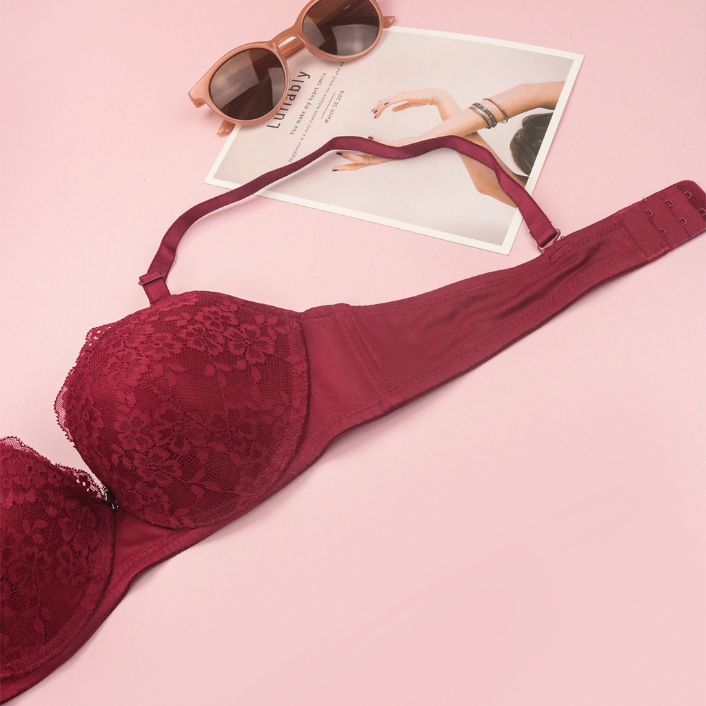 Áo Lót Nữ Ren Có Gọng Nâng Ngực Hiệu Qủa Luperi Đệm Siêu Mỏng Cho Người Ngực To LP85