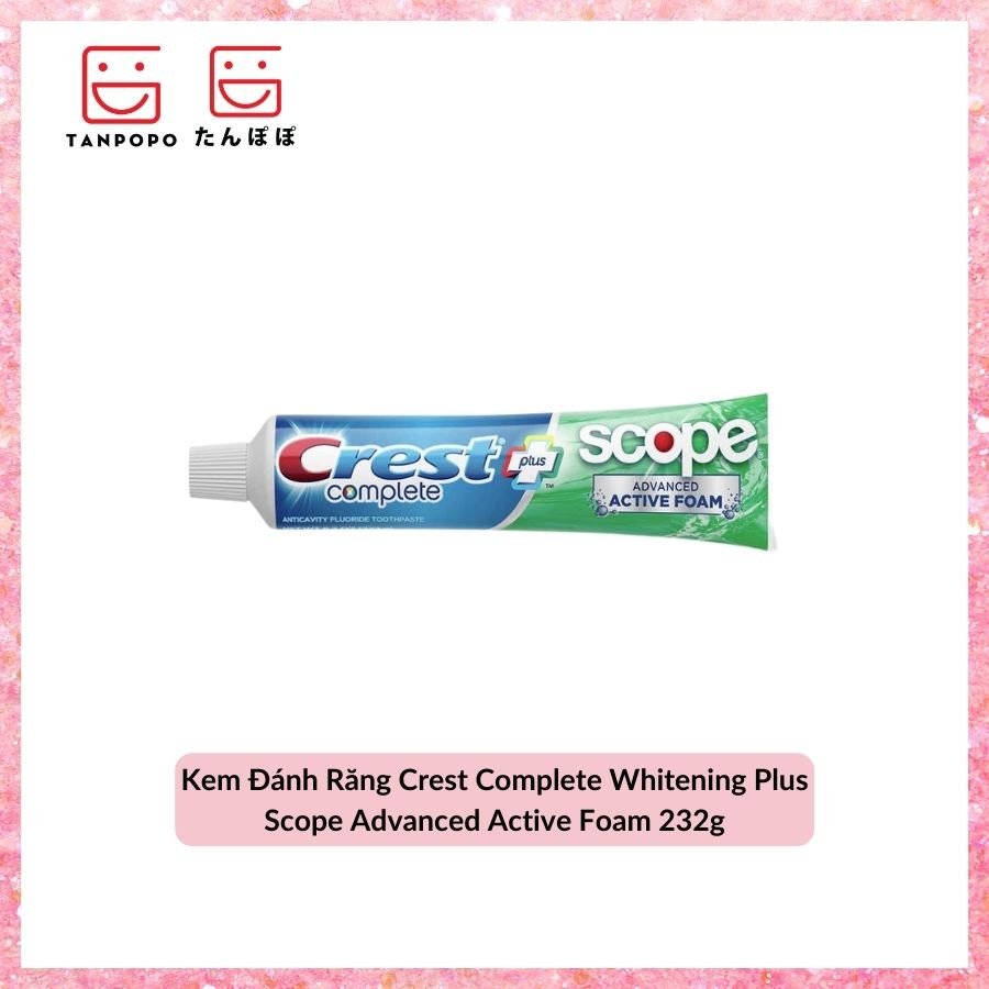 Kem Đánh Răng Crest Complete Whitening Plus Scope Advanced Active Foam 232g
