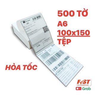 Giấy In Nhiệt Decal A6 / 100x150mm - Tệp 500 Tem, In Bill Shopee, TMĐT, Cuộn A6, A7, Có Sẵn Lớp Keo Tự Dính