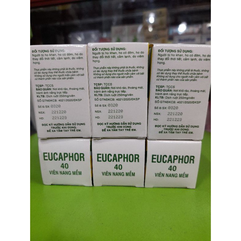 Eucaphor_ Viên uống hỗ trợ giảm ho.Hộp 40 viên nang mềm