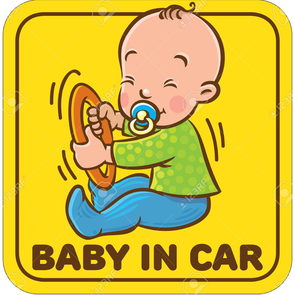 STICKER, DECAL HÌNH DÁN BABY IN CAR, BABY ON BOARD