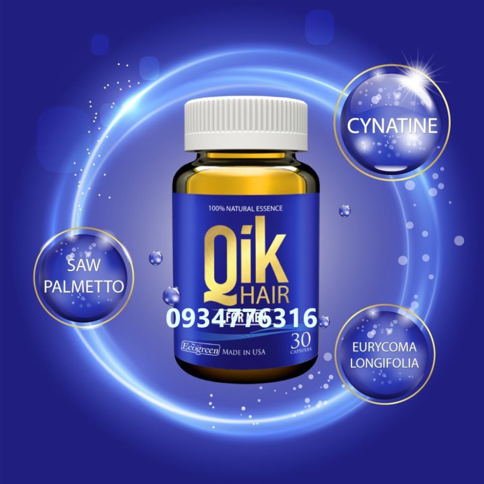 Viên uống QIK HAIR (cho Nam) giảm rụng, mọc tóc chắc khỏe (15 viên)