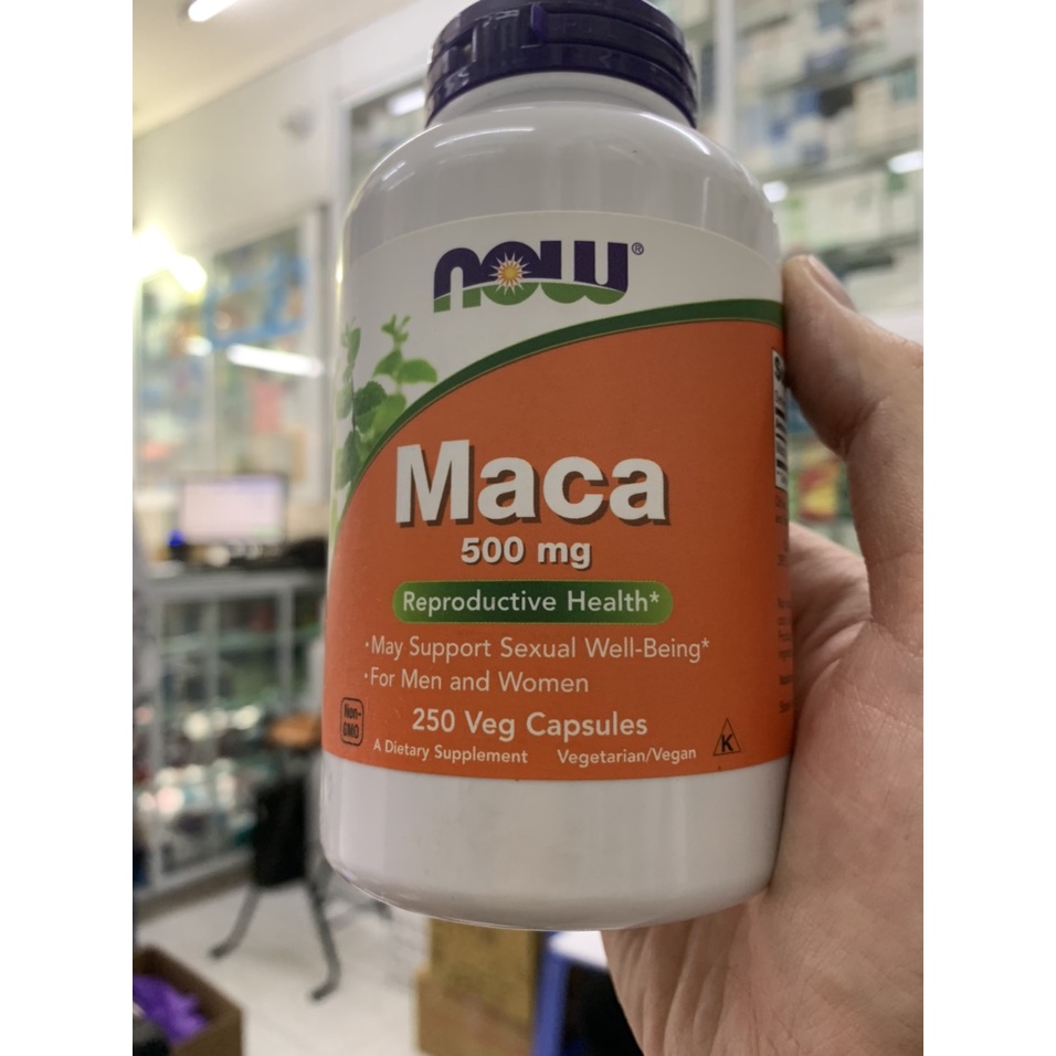 Viên uống tăng cường sinh lực, cải thiện khả năng sinh lý Now Maca 500mg - Tăng cường sinh lý , bổ thận tráng dương