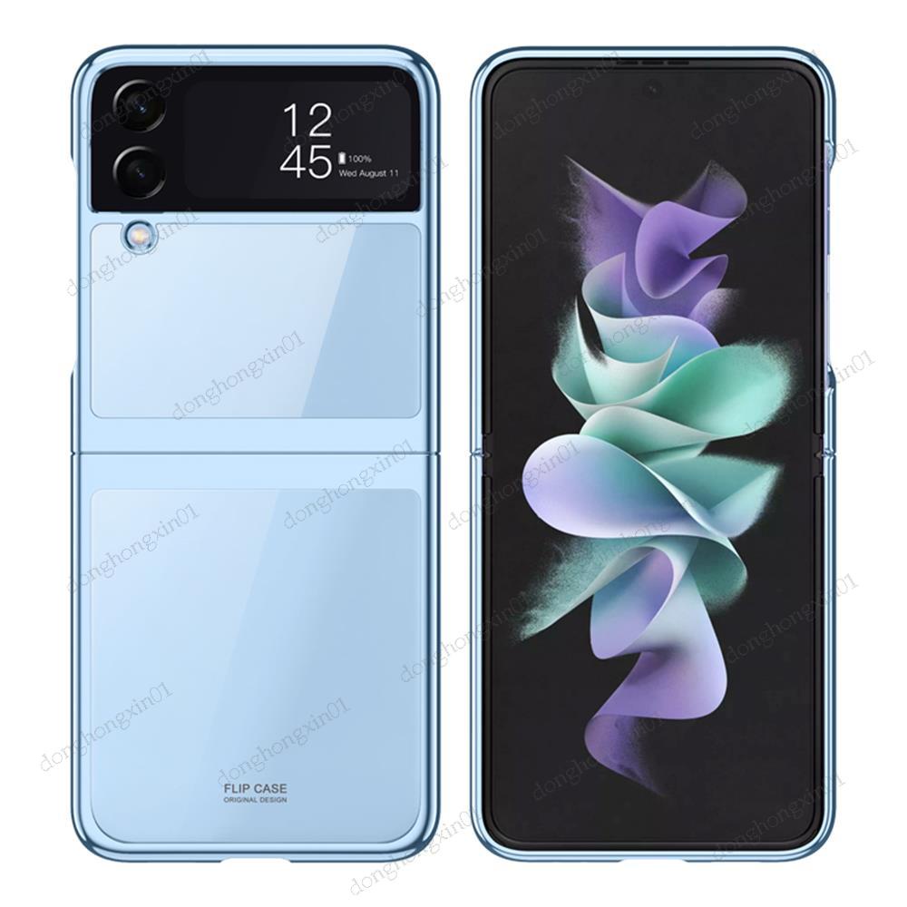 Ốp Điện Thoại Cứng Trong Suốt Mạ Điện Nhiều Màu Chống Sốc Cho Samsung Galaxy Z Flip 4 Flip4 5G