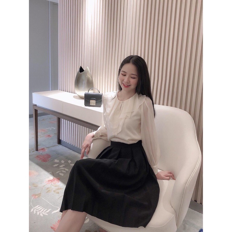 áo sơ mi nữ cổ bèo cách điệu