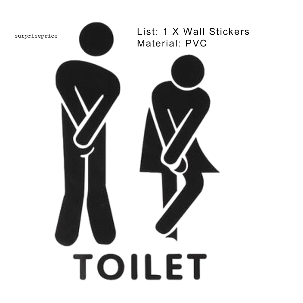 Sticker Dán Toilet Nam Nữ Hình Chữ Vui Nhộn