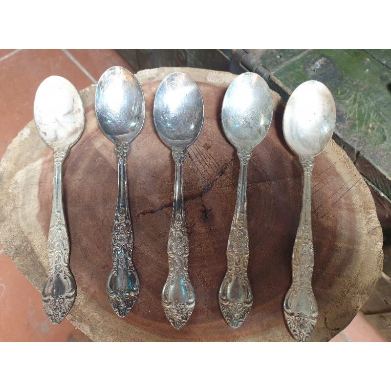 combo 5 thìa mạ bạc hàng bãi