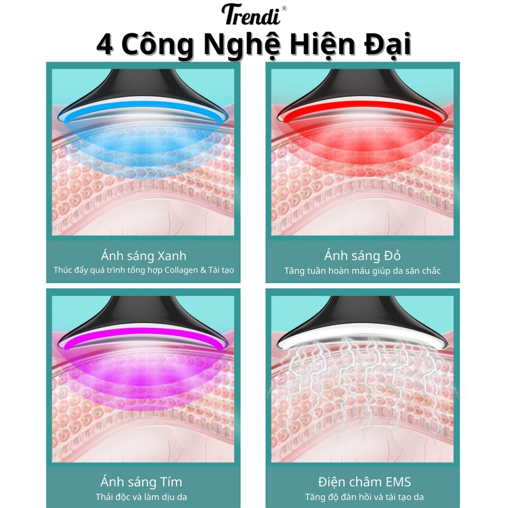 Máy Đẩy Tinh Chất Massage Nâng Cơ Mặt Kết Hợp Điện châm EMS 4D KOREA Xóa Nếp Nhăn Và Trẻ Hóa Làn Da
