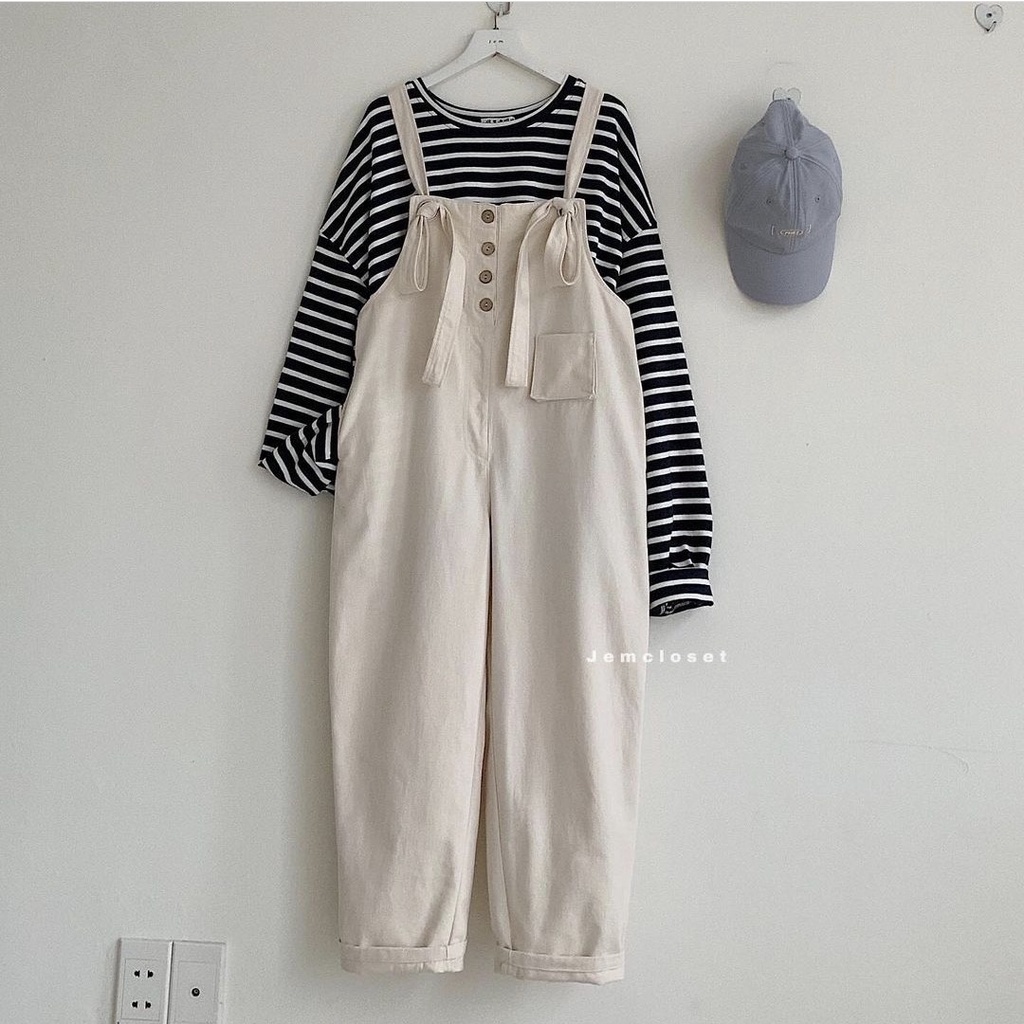 Yếm Quần Gentle Nút Cài Yếm Ulzzang Ảnh Thật Titto Closet