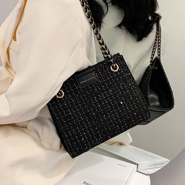 Set túi kèm ví sequin ullzang