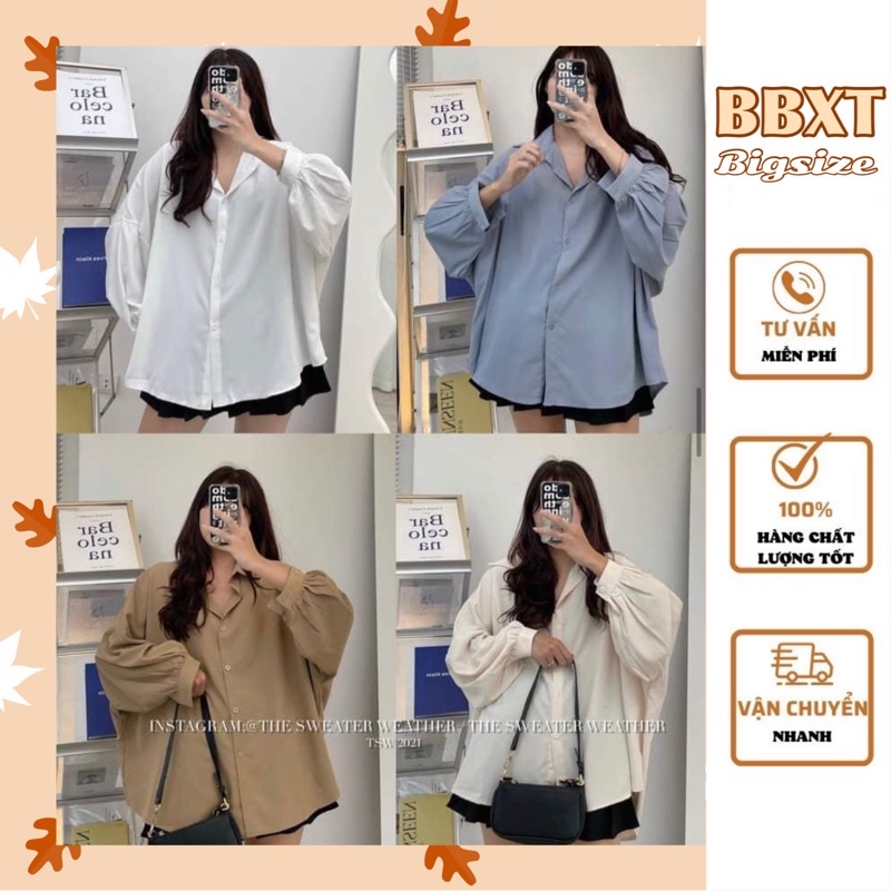 🔥𝐁𝐁𝐗𝐓•𝐁𝐢𝐠𝐬𝐢𝐳𝐞🔥Sơ mi cánh cánh dơi BIGSIZE
