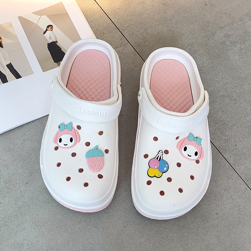 Dép sục y tá, dép crocs siêu nhẹ chống trượt, đi mưa, chống trơn tặng kèm Jibbitz