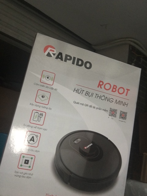 Robot hút bụi và lau nhà Rapido R6S chính hãng bh 12 tháng 1 đổi 1