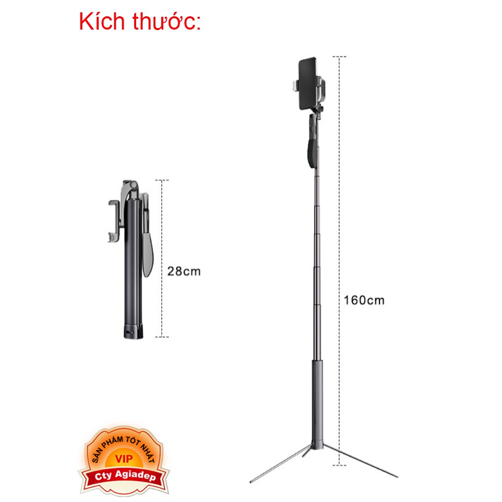 Gậy chụp hình dài Siêu xịn, Siêu chắc, Có Gimbal Chống rung, Gậy tự sướng selfie livestream tripod - CYKE21