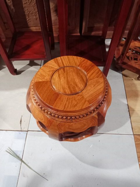 Đôn trống gỗ hương ta cao 35cm