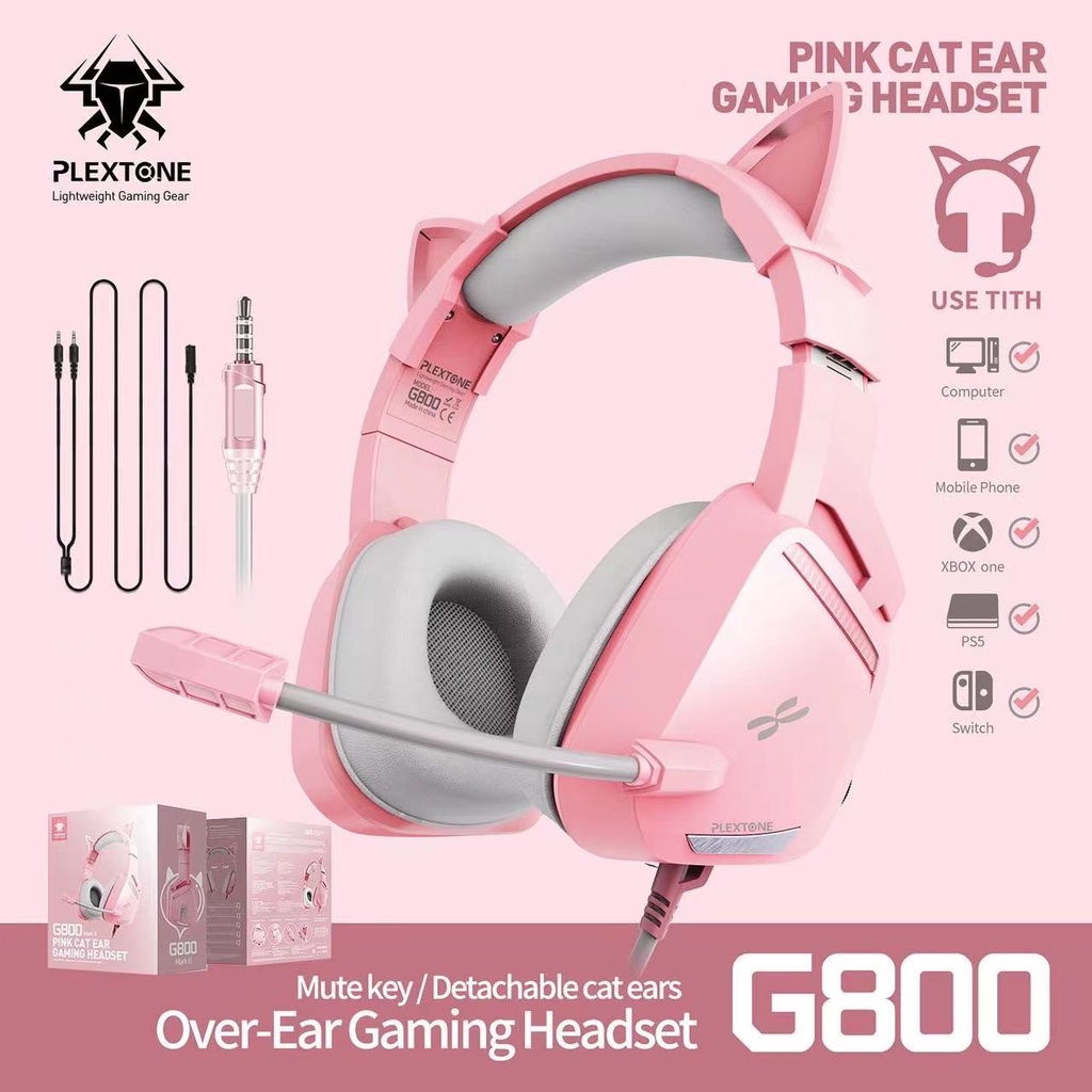 Tai nghe chụp tai có mic cho Game thủ chơi Games chuyên nghiệp Plextone G800, tai phone Gaming có dây cho laptop, mobile