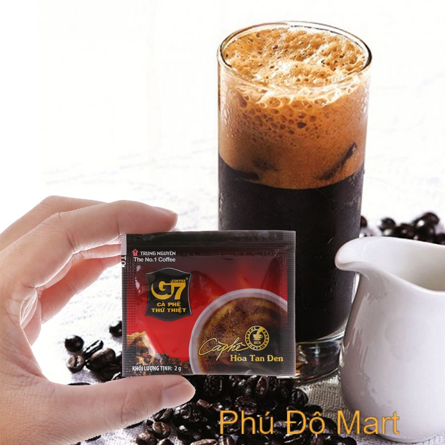 Cà Phê G7 Hoà Tan Đen Không Đường Trung Nguyên  - Hộp 15 gói / Hộp 50 gói