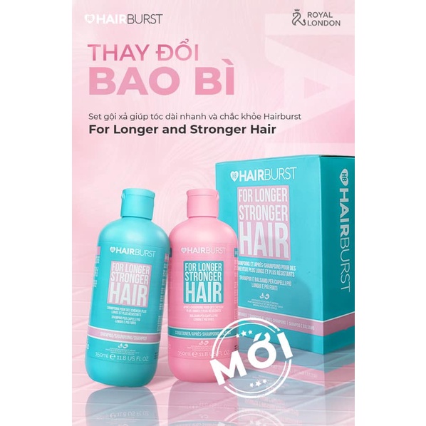 Bộ Dầu Gội &amp; Dầu Xả Hairburst Shampoo &amp; Conditioner For Longer Stronger Hair (2x350ml)