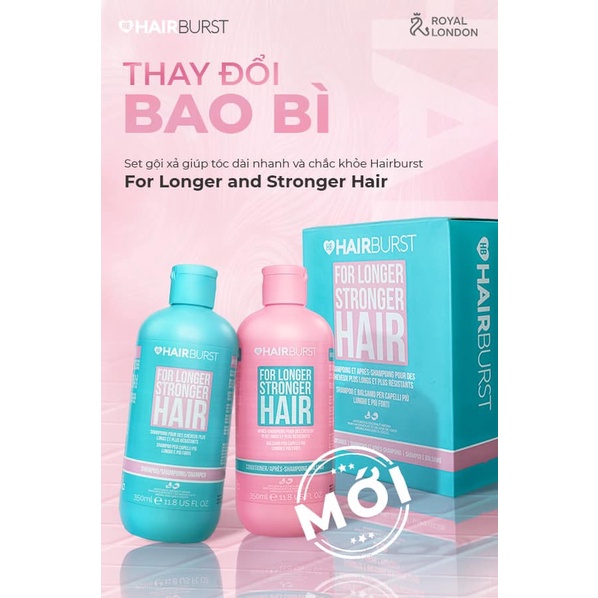 Bộ Dầu Gội & Dầu Xả Hairburst Shampoo & Conditioner For Longer Stronger Hair (2x350ml)