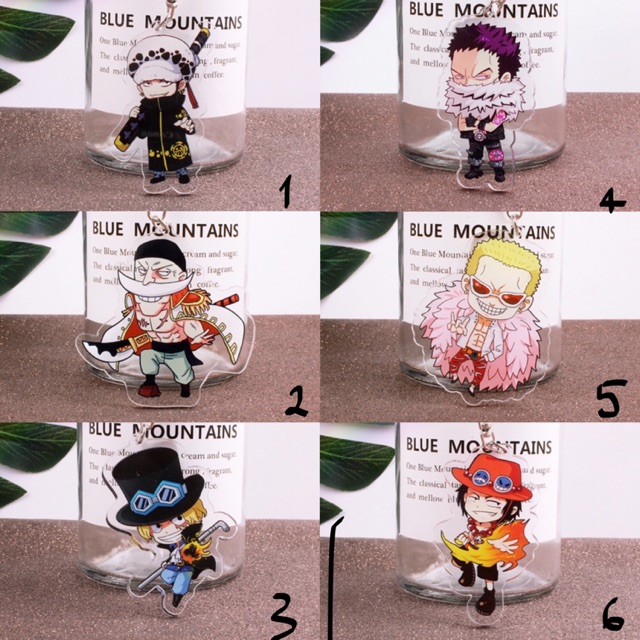 Móc khoá anime One Piece dễ thương Ace, Râu Trắng, Law, Sabo ... inbox shop để chọn mẫu nha