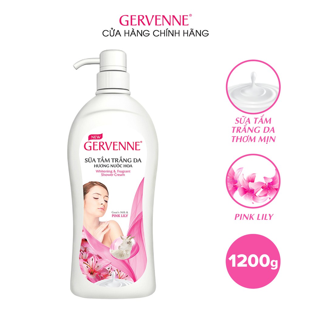 Sữa tắm Trắng da Hương nước hoa Gervenne 900g/1200g