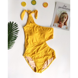 Bikini lệch vai vàng đồng