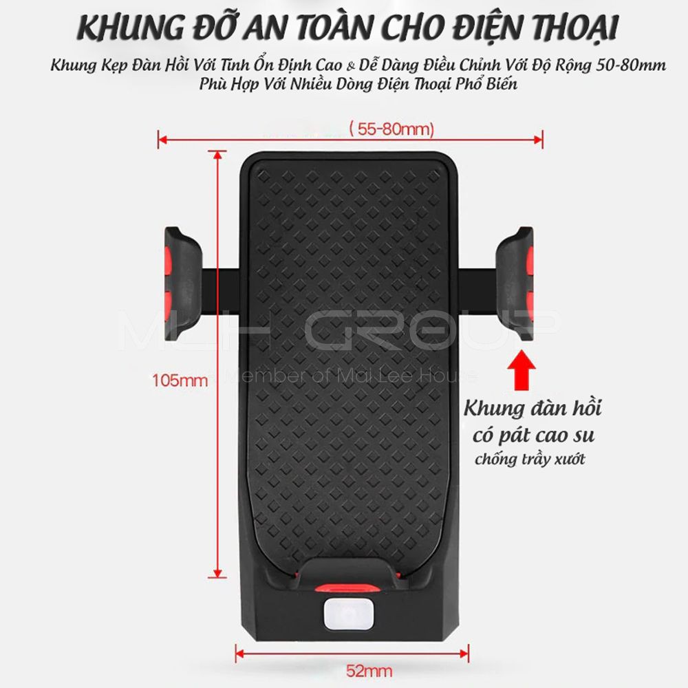 Đèn Pha Xe Đạp Có Còi 4 in 1 Chống Nước Siêu Sáng Có Giá Đỡ Xe Đạp MLH