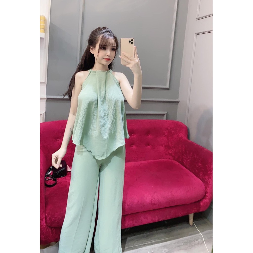 set yếm trơn chất đũi mềm mát