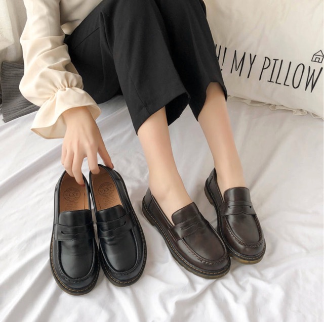 (Sẵn) Giày lười loafer Harajuku lót CLXY