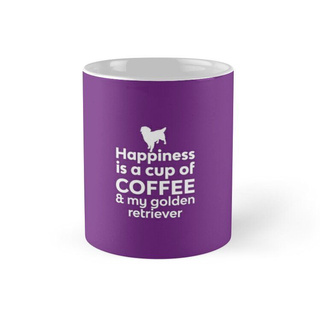 Cốc sứ in hình - Happiness Is Coffee Golden Retriever Mug - - Best Gift For Family Friends- MS1864