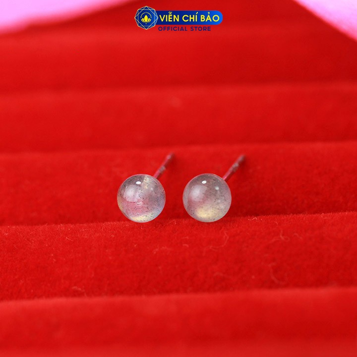 Bông tai bạc nữ đính đá mặt trăng chất liệu bạc 925 thời trang phụ kiện trang sức nữ Viễn Chí Bảo E032