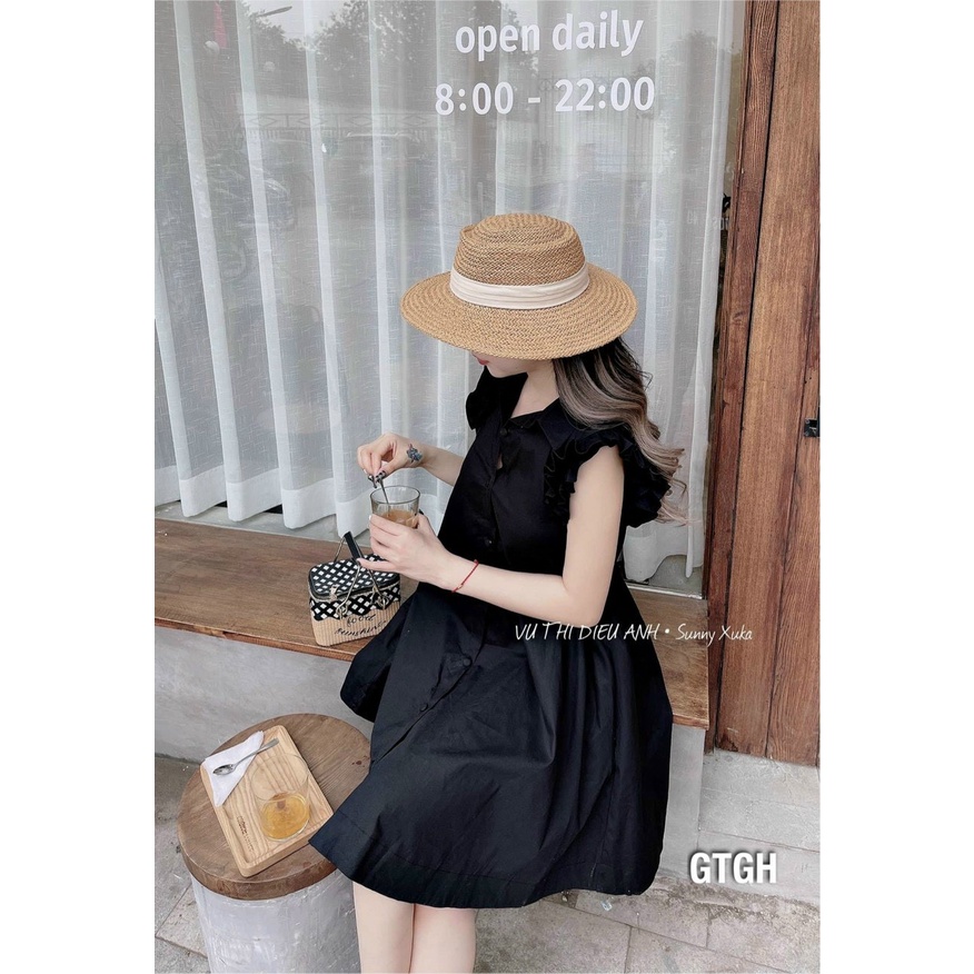 Váy Bầu Công Sở Đầm Bầu Dáng Suông Cổ sơ mi Freesize từ 43-70kg