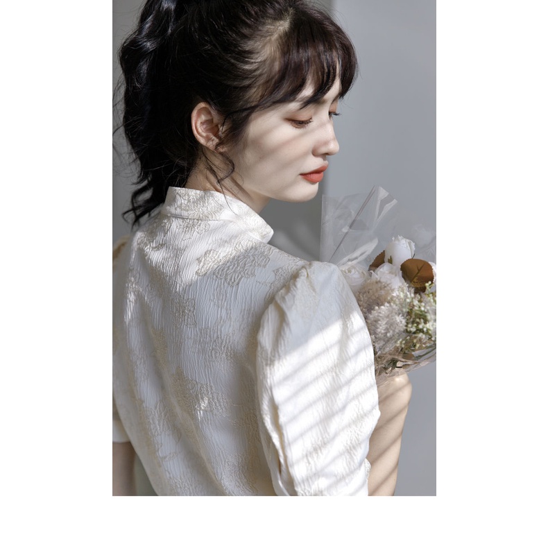 Áo Kiểu Tay Phồng Phong Cách retro Trung Hoa Thiết Kế Mới Thời Trang Mùa Hè Cho Nữ