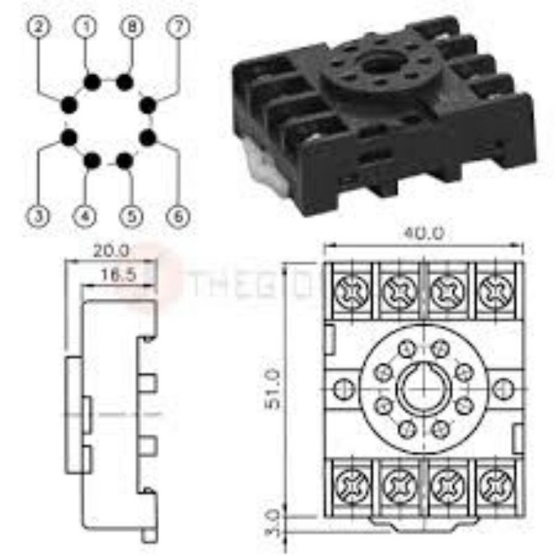 Đế 8 chân tròn PF083A