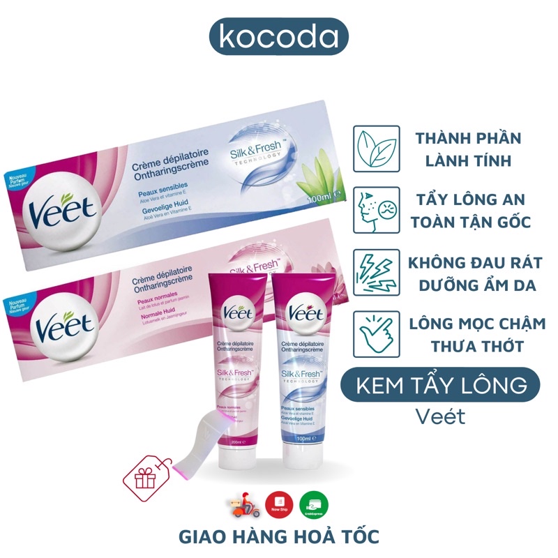 Kem Tẩy Lông Veet Pháp 100ml Silk Fresh Chính Hãng - KOCODA