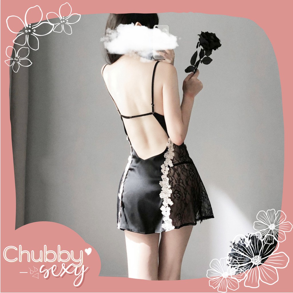 Váy Ngủ Lụa Sexy - Đầm Ngủ Thêu Họa Tiết Chất Liệu Cao Cấp Sang Chảnh Quyến Rũ - VNL01 - Chubby.Sexy