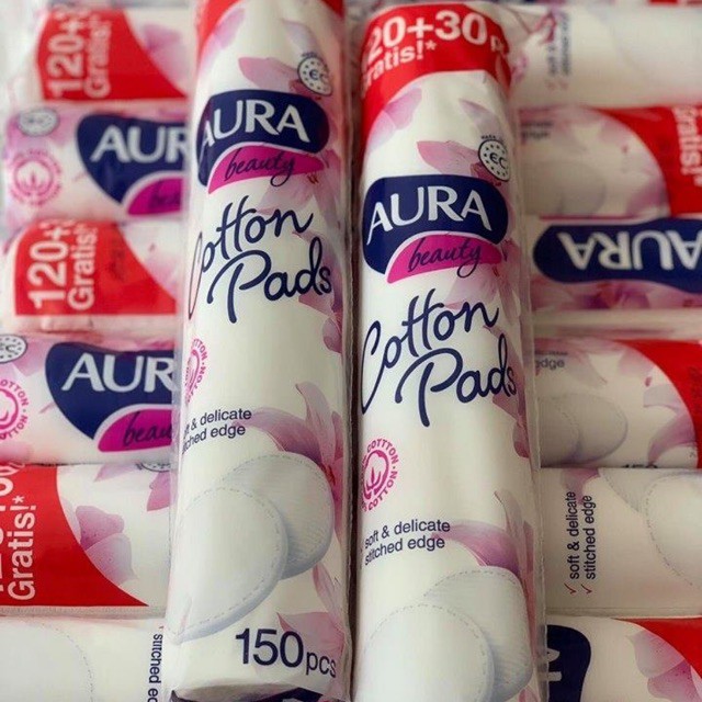 BÔNG TẨY TRANG AURA COTTON PADS 150 MIẾNG | BigBuy360 - bigbuy360.vn