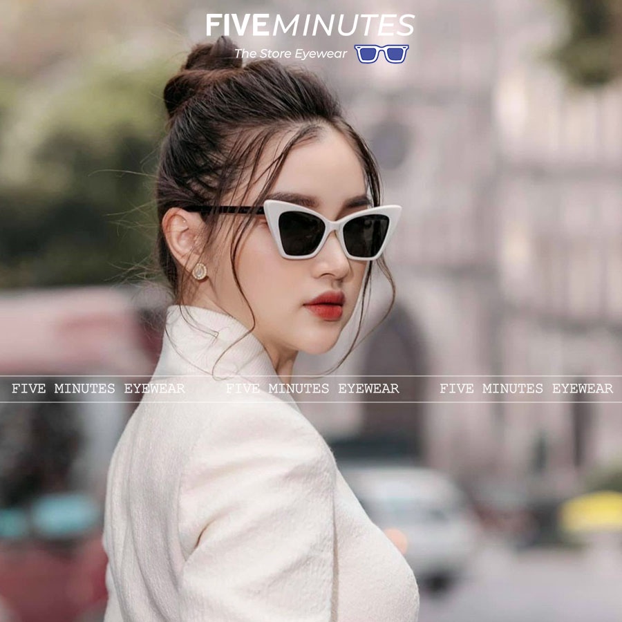 Gọng kính râm nữ, mắt mèo nhựa dẻo dáng xếch sang chảnh YSL Siêu phẩm hot 2022