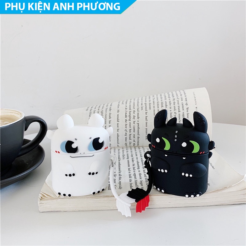 Case Ốp Tai Nghe Airpods 1/2/Pro Hình Rồng Dragon Cute - Phụ Kiện Anh Phương