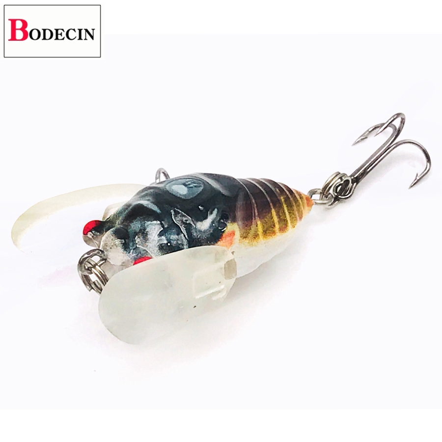 1 mồi câu cá nhân tạo hình ve sầu chất liệu cứng cho câu cá hồi/cá trên bền mặt nước