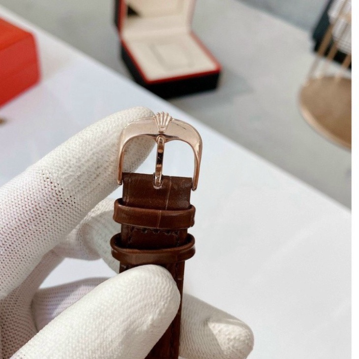 Đồng hồ Nam Rolex máy nhật, mẫu 6kim đính đá, mặt nâu cafe viền vàng, dây da [ BH 1 Năm ] lỗi 1 đổi 1 miễn phí | BigBuy360 - bigbuy360.vn